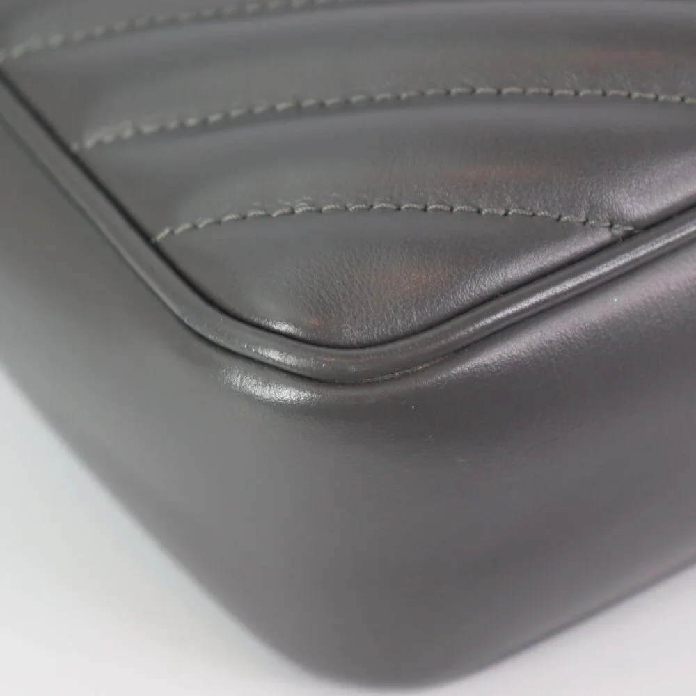 Saint Laurent Calfskin Matelasse YSL Monogram Lou Camera Bag Storm - Picture 9 of 16